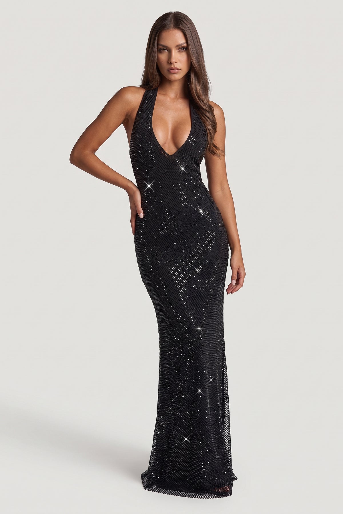 aurea black maxi dress front hero