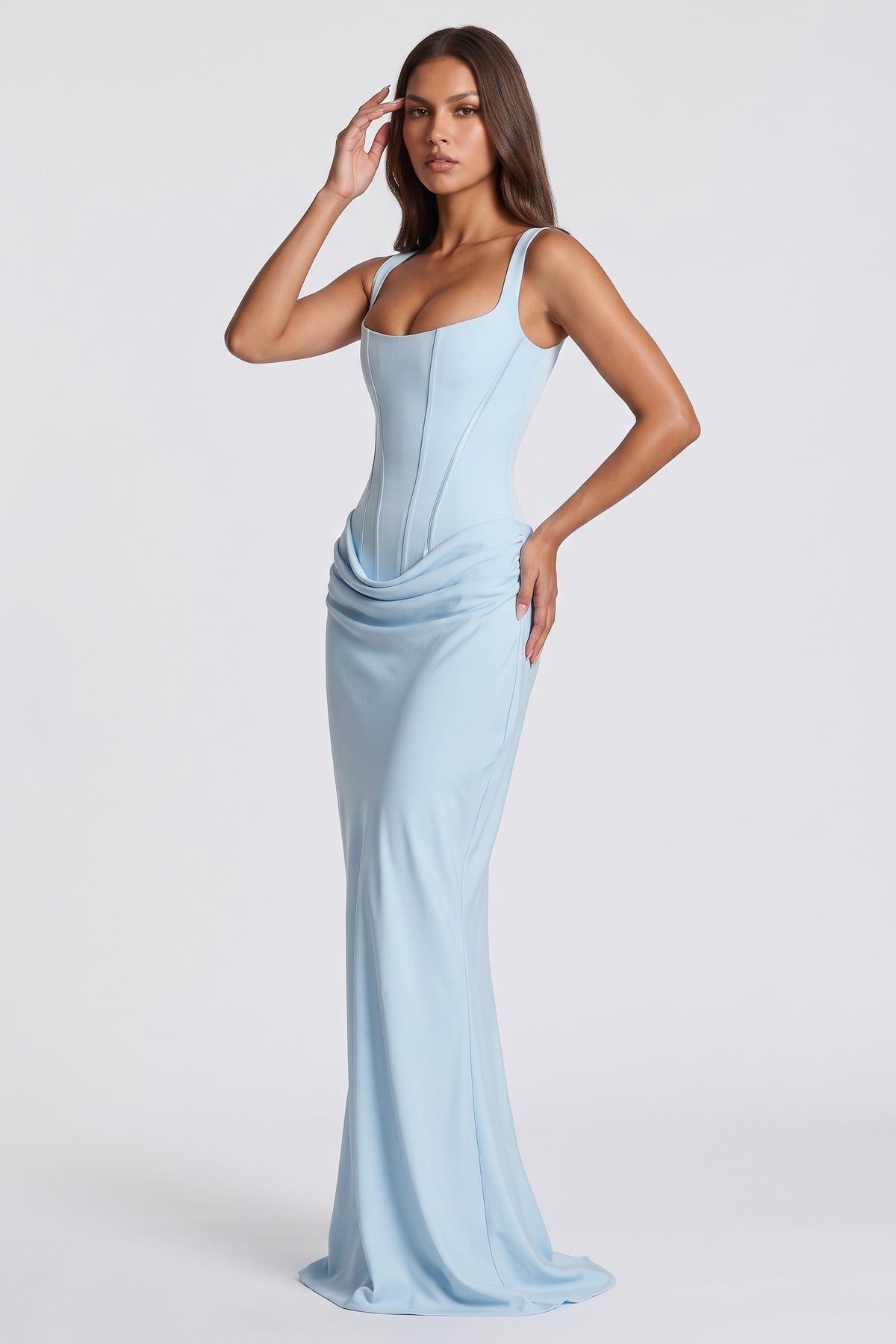 eleonora baby blue maxi dress front hero