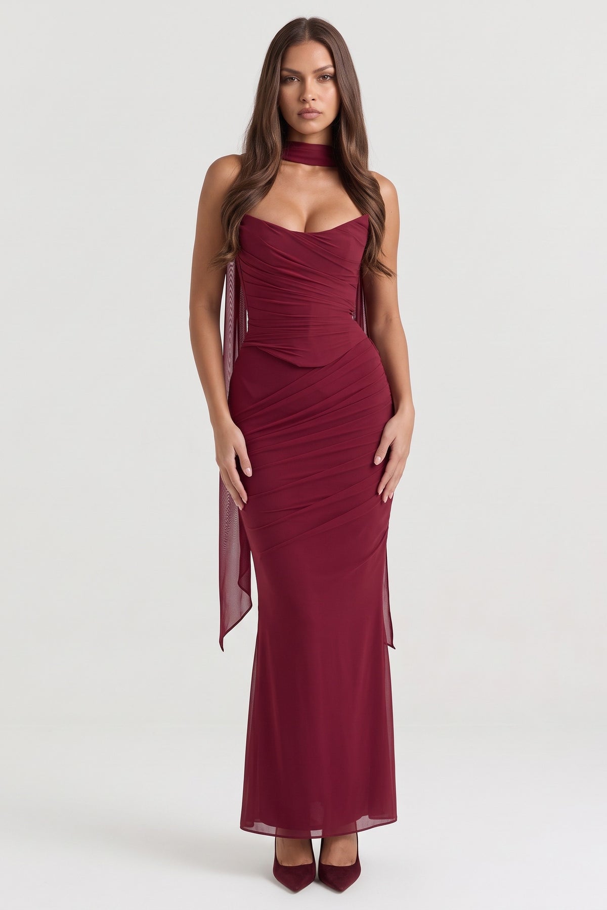 malu burgundy maxi dress front hero