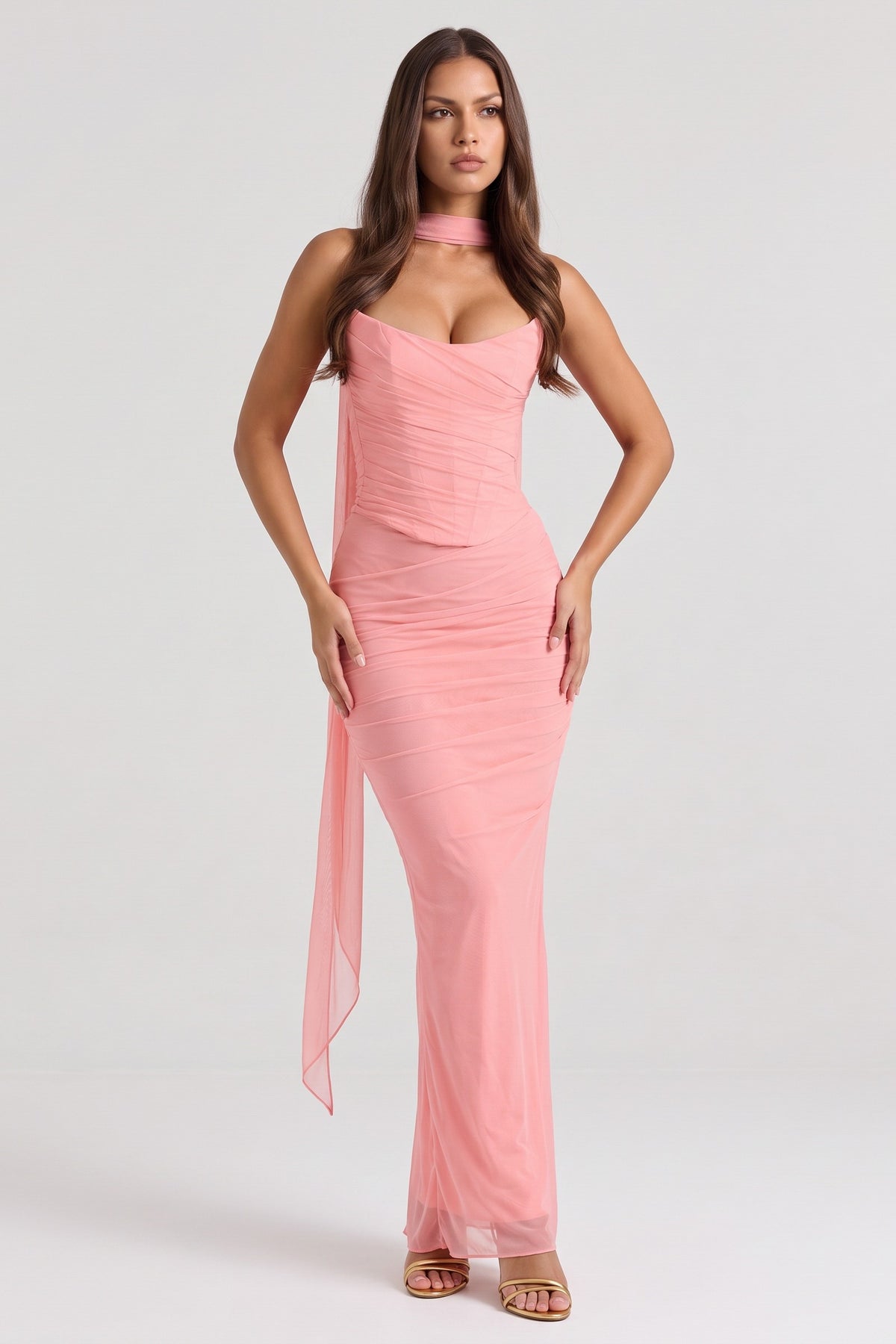 malu pink maxi dress front hero