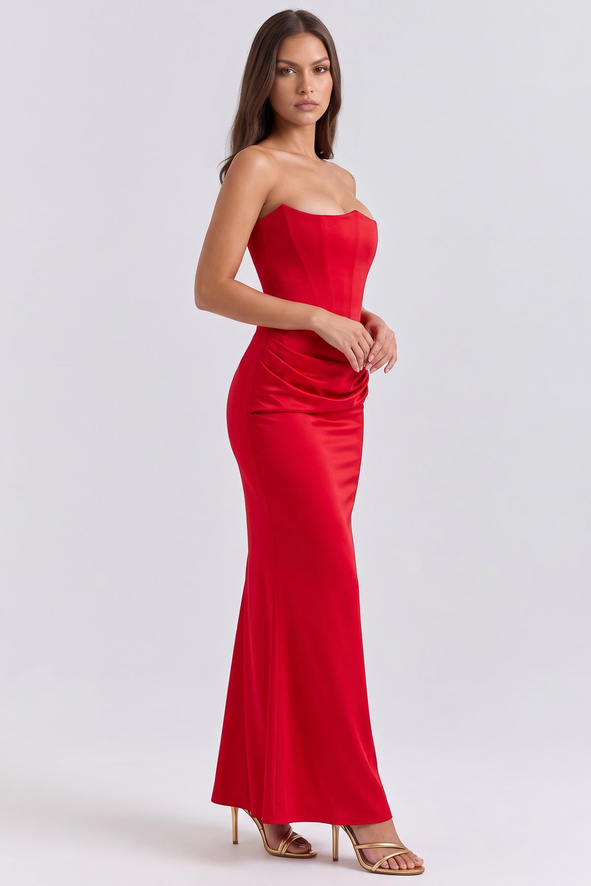 rosalind red maxi dress front hero