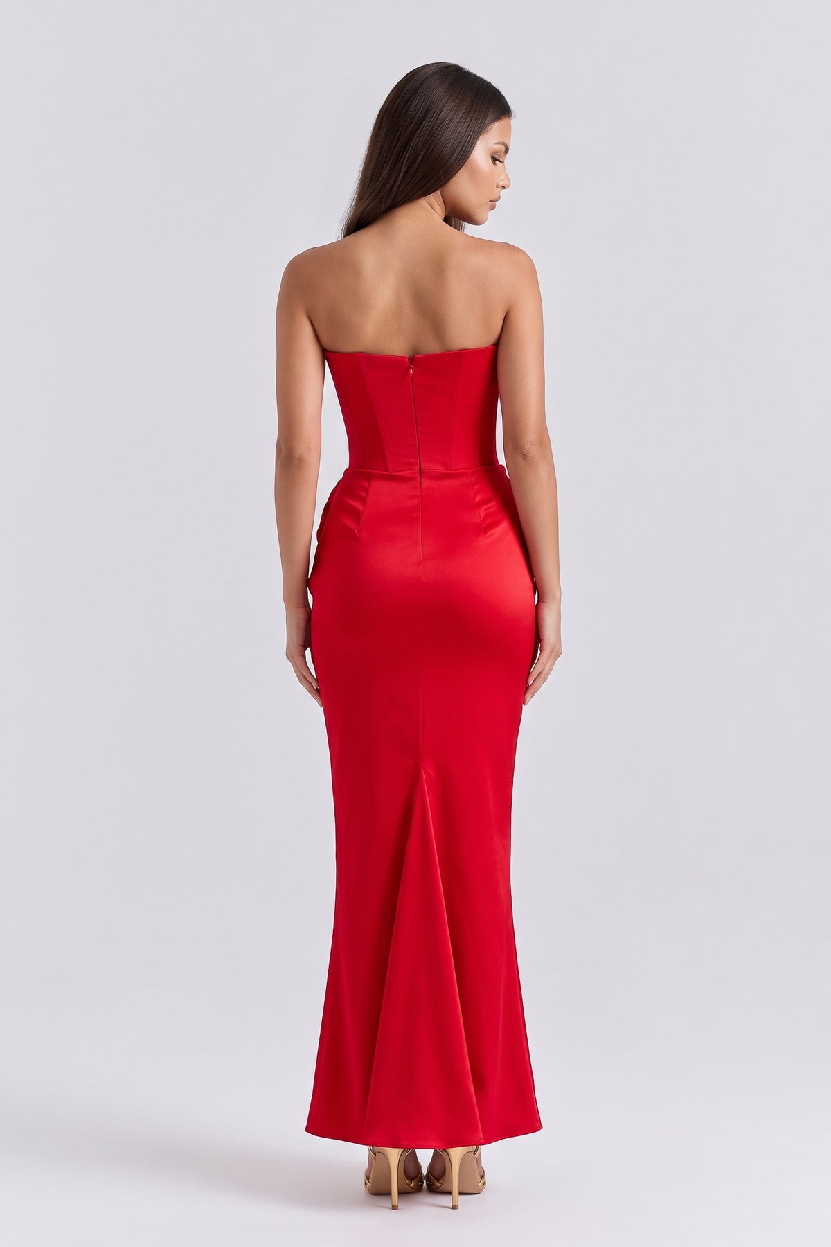 rosalind red maxi dress back view