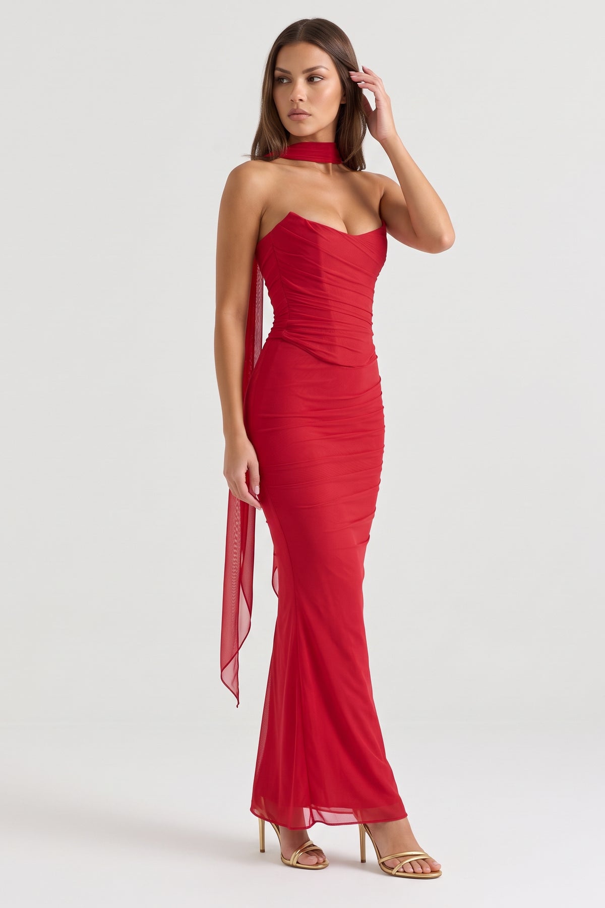 malu red maxi dress side view