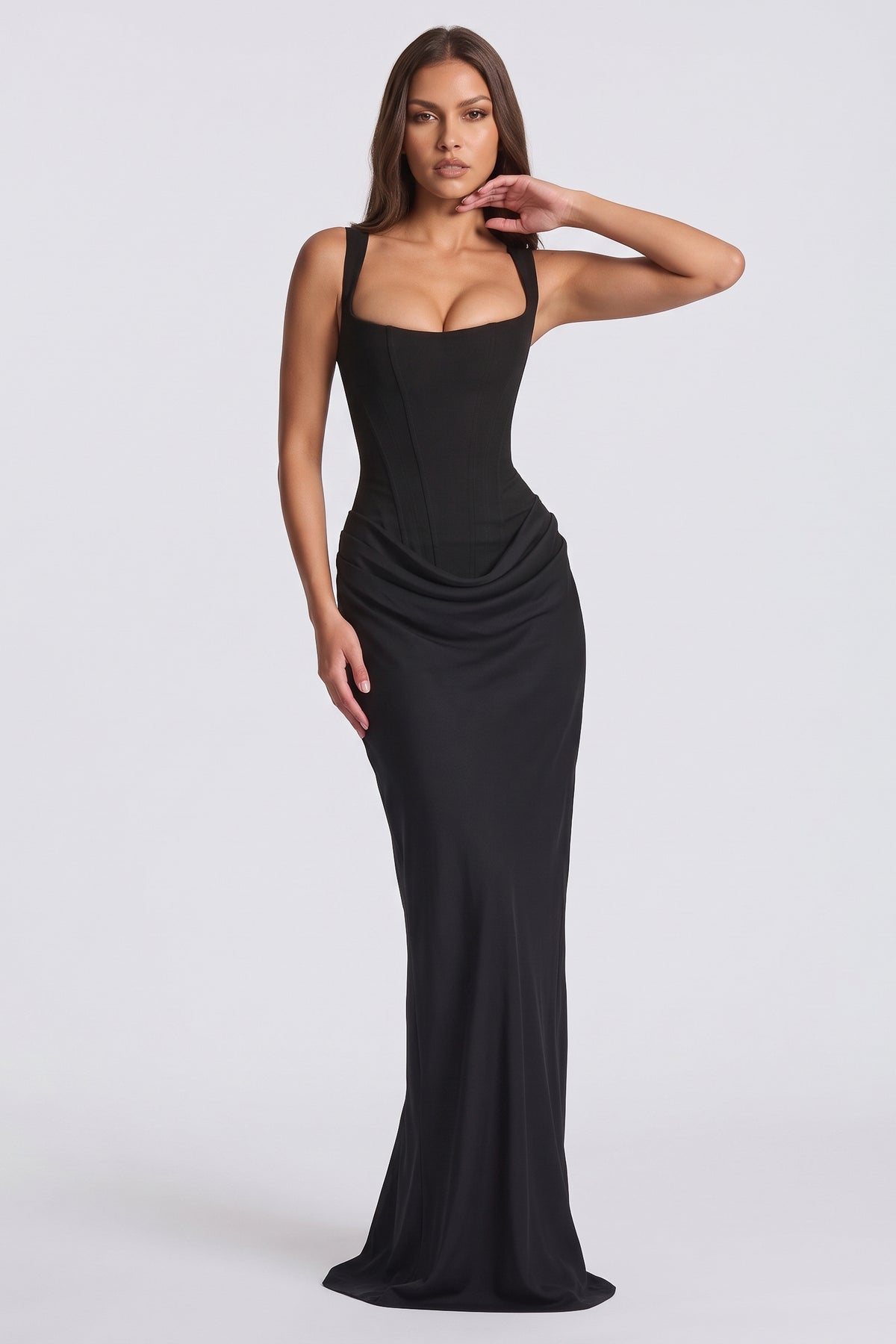 eleonora black maxi dress front hero