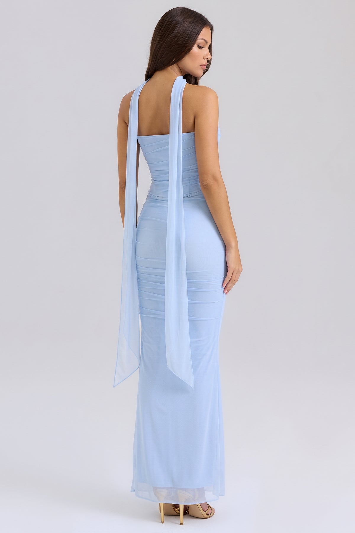 malu baby blue maxi dress back scarf view