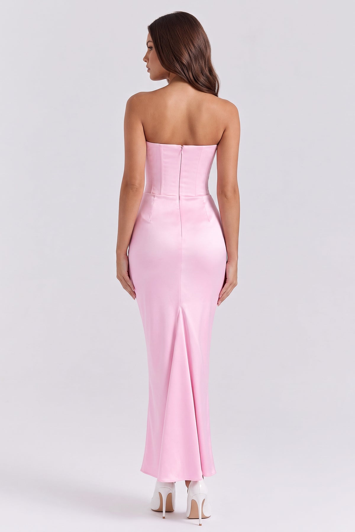 rosalind pink maxi dress back view