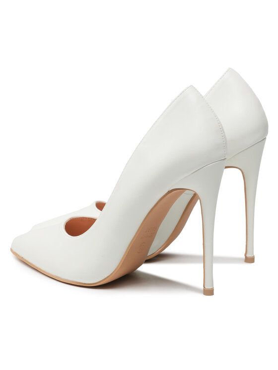 Monroe White Heels